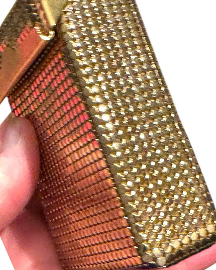 Vintage “Sterling  Mesh”Metal Mesh Gold Chainmail Lipstick Cigarette Case 1950s
