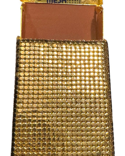 Vintage “Sterling  Mesh”Metal Mesh Gold Chainmail Lipstick Cigarette Case 1950s