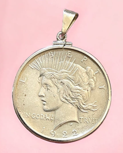 US Bald Eagle 1922 America Silver Liberty peace Dollar Silver Coin pendant