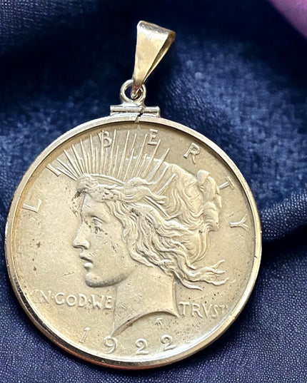 US Bald Eagle 1922 America Silver Liberty peace Dollar Silver Coin pendant