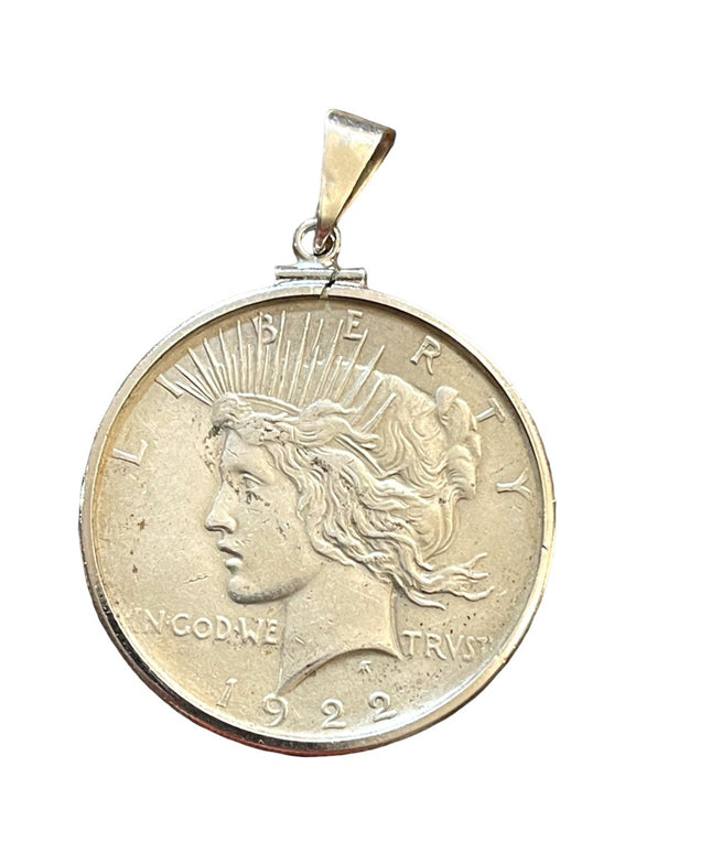 US Bald Eagle 1922 America Silver Liberty peace Dollar Silver Coin pendant