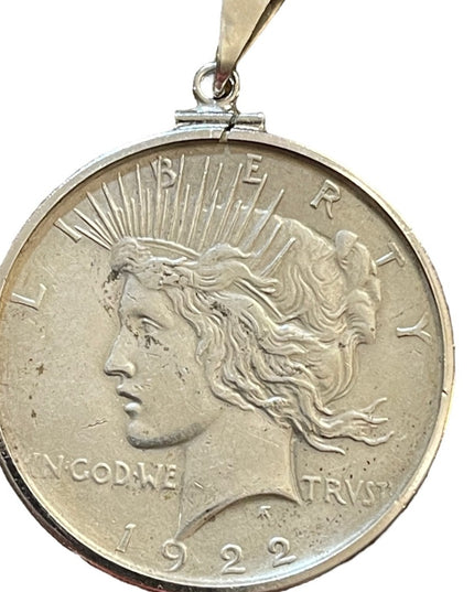 US Bald Eagle 1922 America Silver Liberty peace Dollar Silver Coin pendant