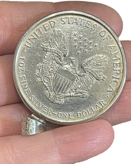 Coin Pendant 2000 1oz Fine Silver American Silver Eagle Dollar Sterling Pendant