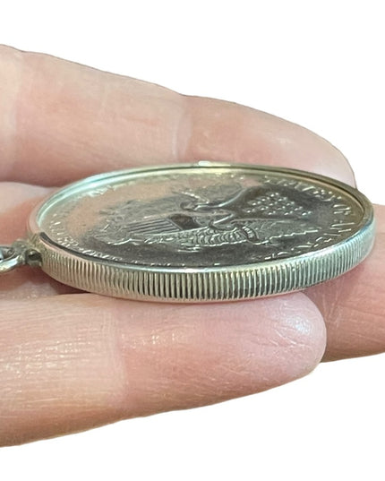 Coin Pendant 2000 1oz Fine Silver American Silver Eagle Dollar Sterling Pendant