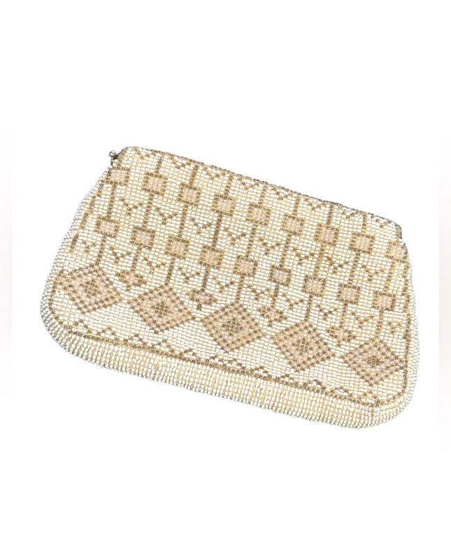 Antique Micro bead fancy geometric design wallet art deco