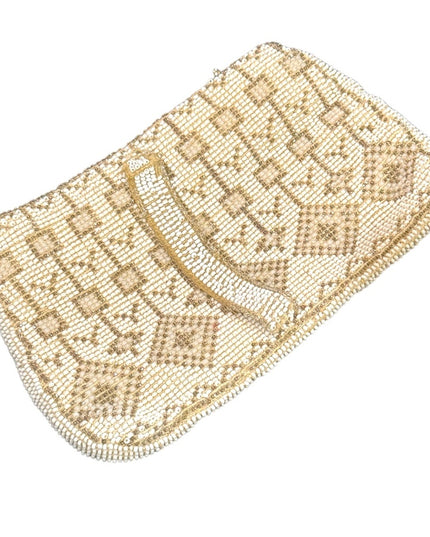 Antique Micro bead fancy geometric design wallet art deco