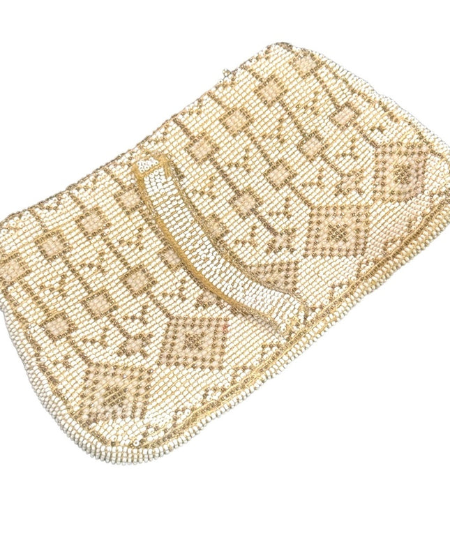 Antique Micro bead fancy geometric design wallet art deco