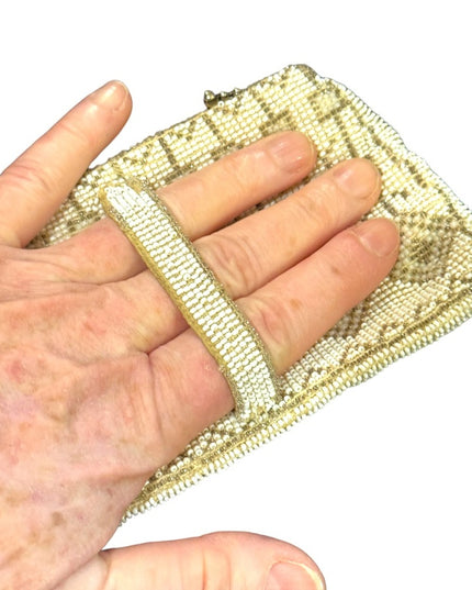 Antique Micro bead fancy geometric design wallet art deco