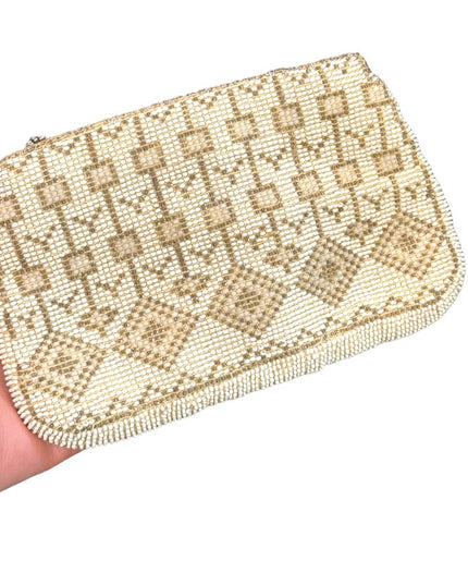 Antique Micro bead fancy geometric design wallet art deco