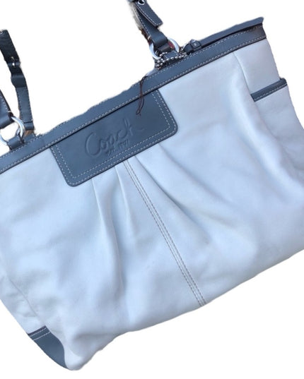 - Large F13759 Coach Leather bag shoulder white purse
