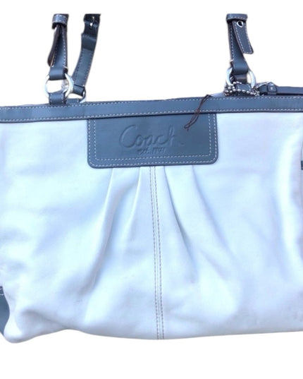 - Large F13759 Coach Leather bag shoulder white purse