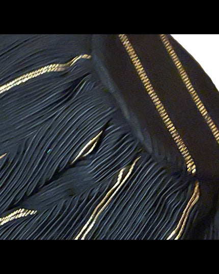 Antique gold & black fabric sateen Wristlet change purse 1800s-1900s