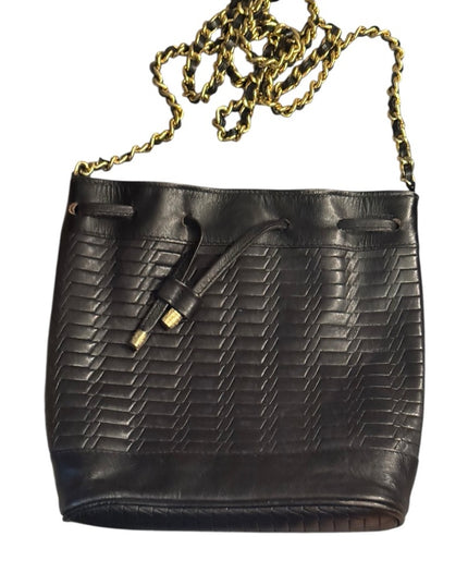 Stunning Vintage Tivoli Black Leather Shoulder Bag