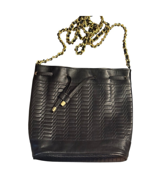 Stunning Vintage Tivoli Black Leather Shoulder Bag