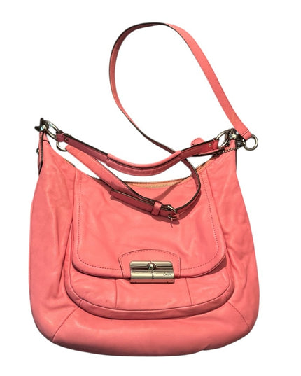 Pink Leather Coach Shoulder Bag Kristin Hobo