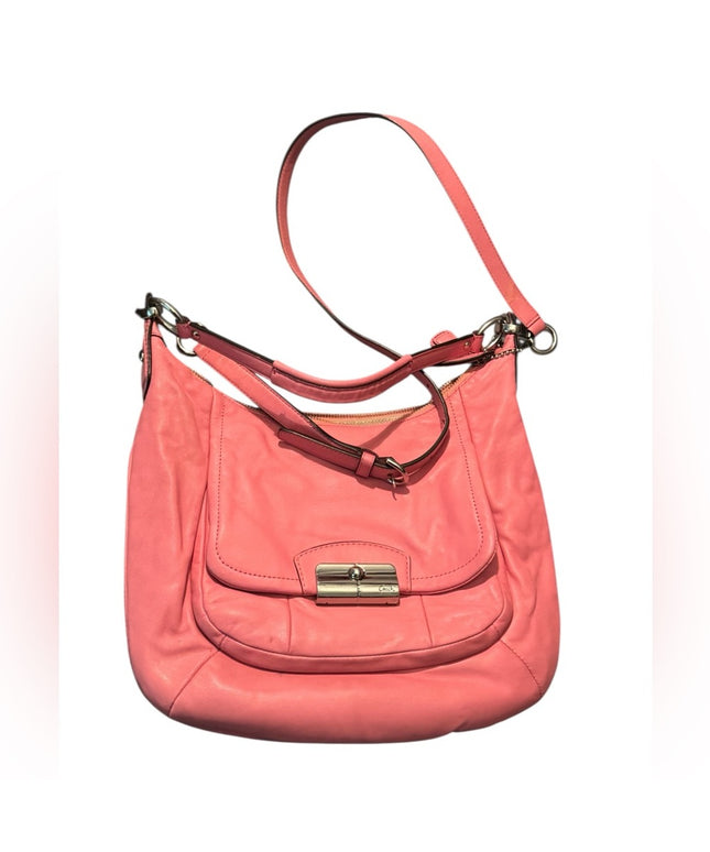 Pink Leather Coach Shoulder Bag Kristin Hobo