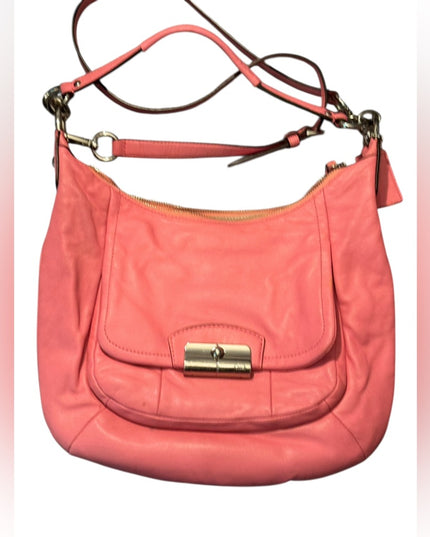Pink Leather Coach Shoulder Bag Kristin Hobo