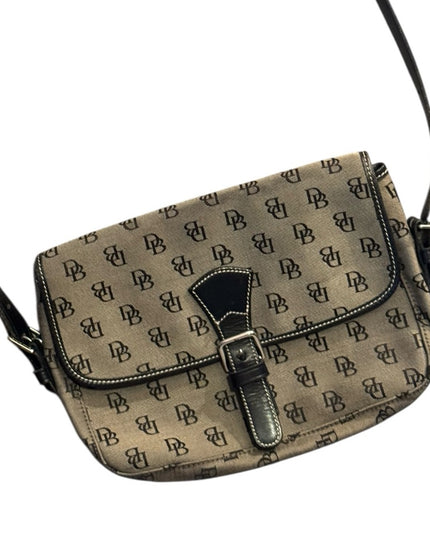 Designer Monogram Dooney Bourke Leather Canvas Shoulder Bag