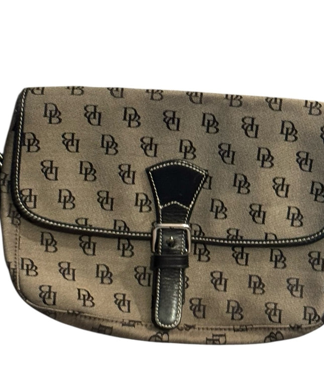 Designer Monogram Dooney Bourke Leather Canvas Shoulder Bag