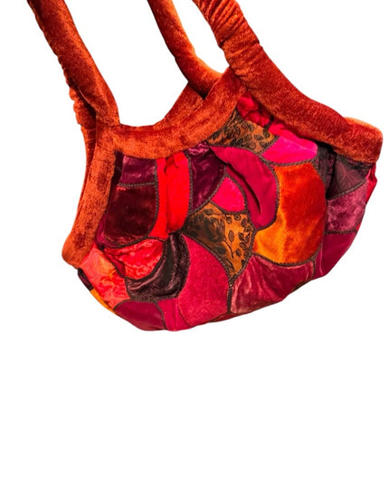 Vibrant Vintage Velvety Patchwork Shoulder Bag Hippie Boho