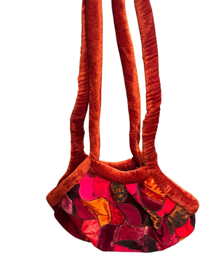 Vibrant Vintage Velvety Patchwork Shoulder Bag Hippie Boho
