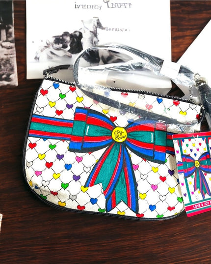- Brighton NWT Love & Joy Holiday canvas crossbody purse pouch hearts