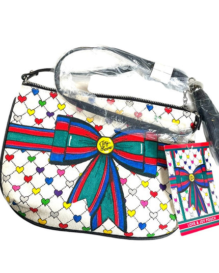 - Brighton NWT Love & Joy Holiday canvas crossbody purse pouch hearts