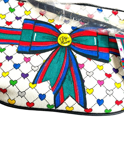 - Brighton NWT Love & Joy Holiday canvas crossbody purse pouch hearts