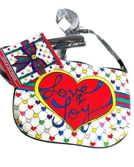 - Brighton NWT Love & Joy Holiday canvas crossbody purse pouch hearts