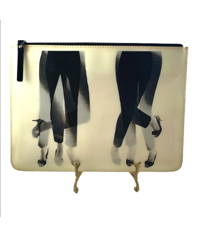 Kate Spade Dancing Legs LE Holographic clutch purse RARE