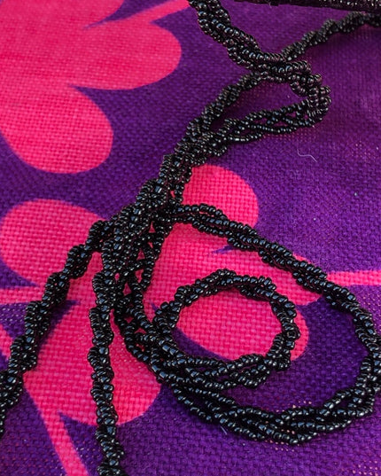 Vintage black bead clutch shoulder bag