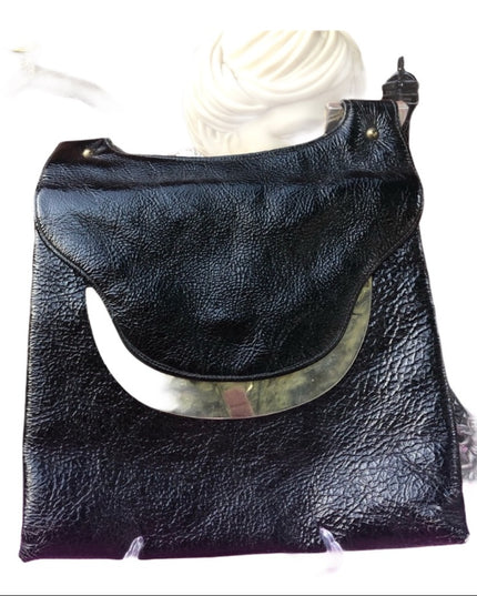 Vintage Black patent leather 1960s GOGO shoulder purse