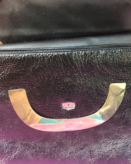 Vintage Black patent leather 1960s GOGO shoulder purse