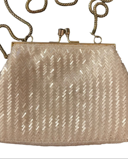Vintage micro bead mini change purse party eve bag