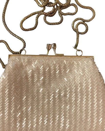 Vintage micro bead mini change purse party eve bag