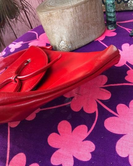 Vintage Nautical Red patent leather shoulder bag hipi boho
