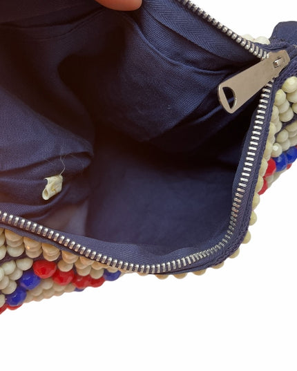 Vintage Large Bead shoulder purse bag c1970s