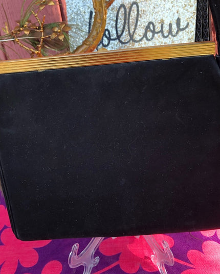 Vintage Koret Black suede purse 1960s Beautiful