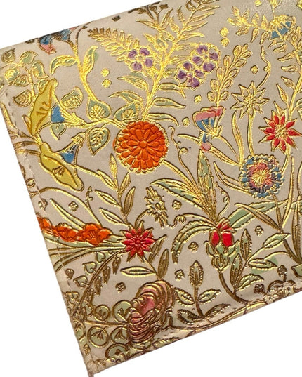 Floral Gold Embossed Wallet Vintage Vianello Italian Leather Clutch Bag Floral