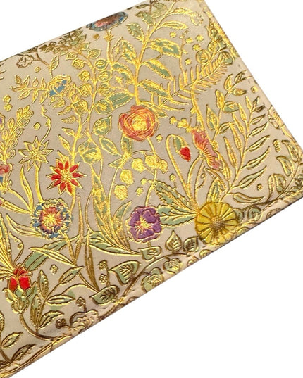 Floral Gold Embossed Wallet Vintage Vianello Italian Leather Clutch Bag Floral