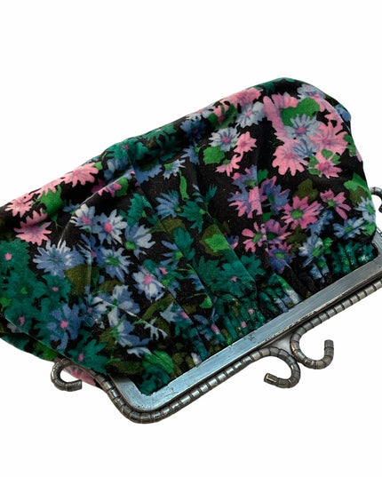 Vintage 1960s velvet flower clutch purse lovely’  bag