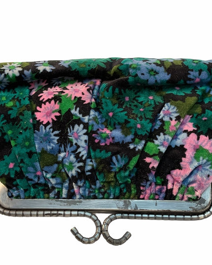 Vintage 1960s velvet flower clutch purse lovely’  bag