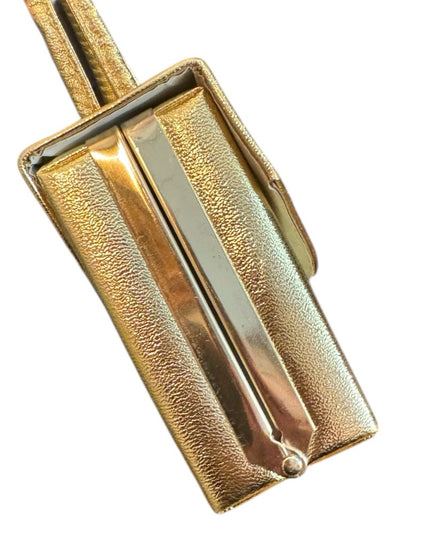 Elegant Vintage 1960s Gold Metalic Women's Handbag Clutch Wristlet Box Purse