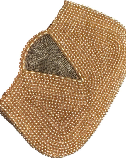 Elegant Antique Faux Pearl-Embellished Clutch Small Purse