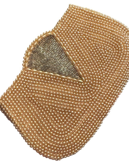Elegant Antique Faux Pearl-Embellished Clutch Small Purse