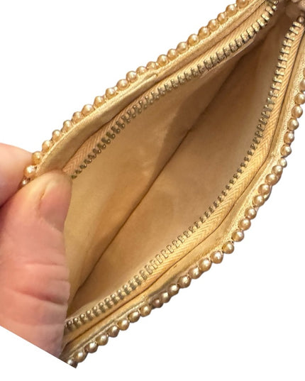 Elegant Antique Faux Pearl-Embellished Clutch Small Purse