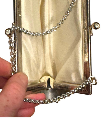 Vintage 1960s MI England Silver Metalic Chain wristlet Bag