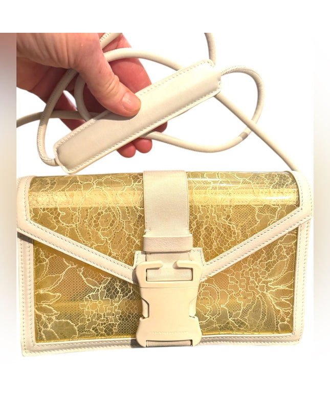 Christopher Kane  White Crossbody Shoulder Bag Yellow White PVC & Leather