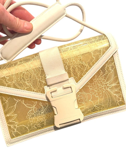 Christopher Kane  White Crossbody Shoulder Bag Yellow White PVC & Leather
