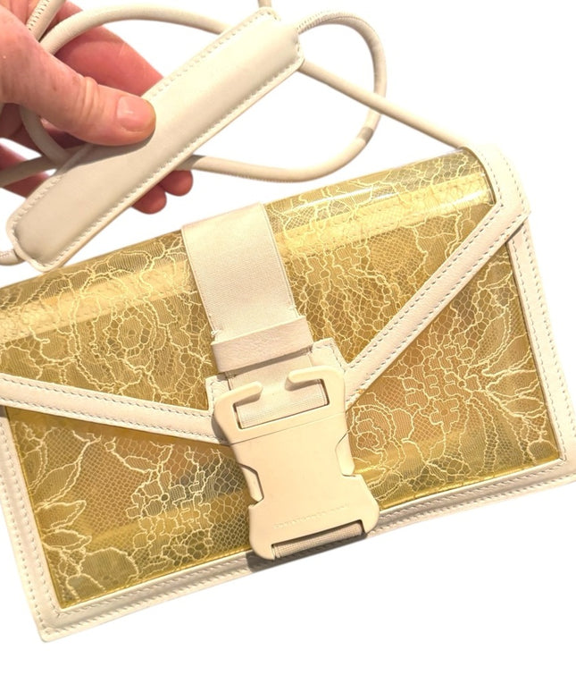 Christopher Kane  White Crossbody Shoulder Bag Yellow White PVC & Leather